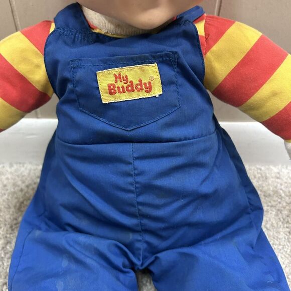 Vintage My Buddy Doll 1985 Hasbro Original Outfit Blue Eyed Brown Hair Hat - Picture 5 of 10